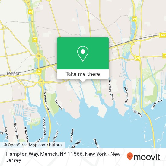 Mapa de Hampton Way, Merrick, NY 11566