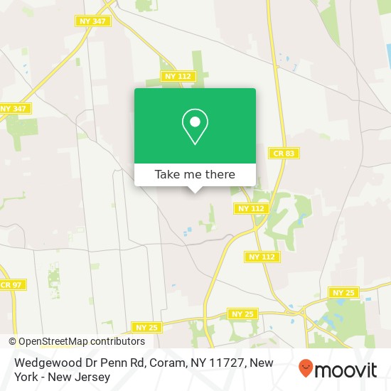 Wedgewood Dr Penn Rd, Coram, NY 11727 map