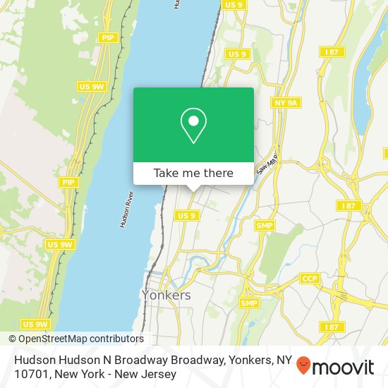 Mapa de Hudson Hudson N Broadway Broadway, Yonkers, NY 10701