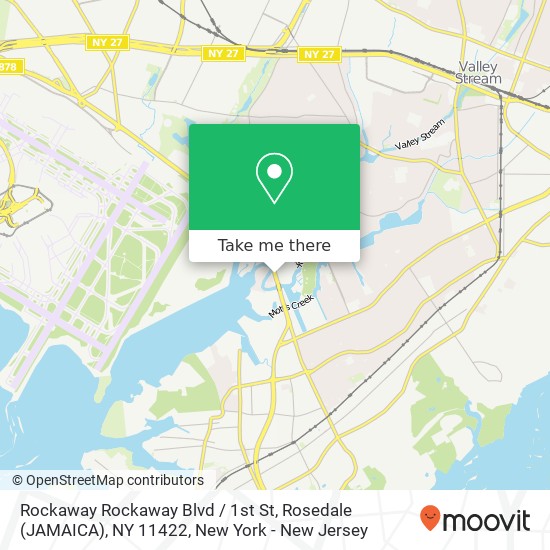 Mapa de Rockaway Rockaway Blvd / 1st St, Rosedale (JAMAICA), NY 11422