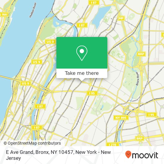 Mapa de E Ave Grand, Bronx, NY 10457