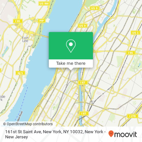 161st St Saint Ave, New York, NY 10032 map