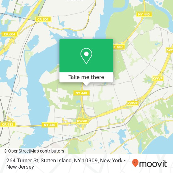 Mapa de 264 Turner St, Staten Island, NY 10309