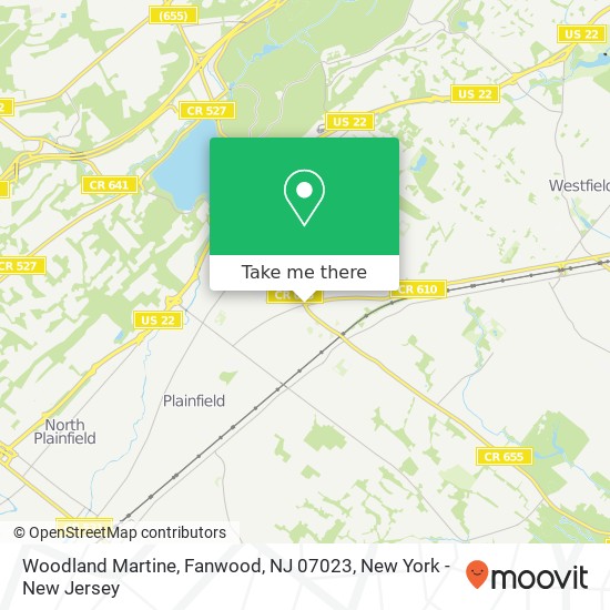 Mapa de Woodland Martine, Fanwood, NJ 07023