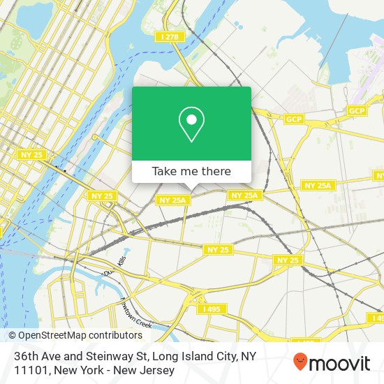 36th Ave and Steinway St, Long Island City, NY 11101 map