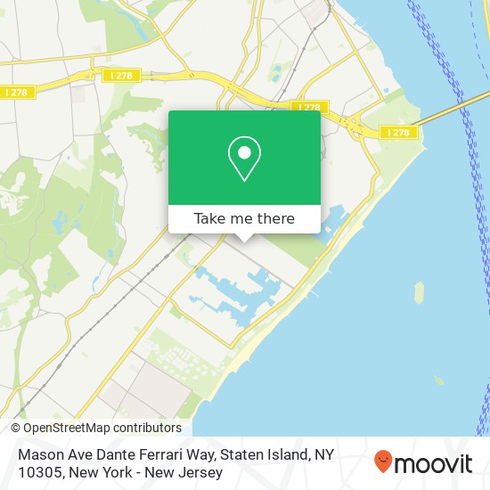 Mason Ave Dante Ferrari Way, Staten Island, NY 10305 map