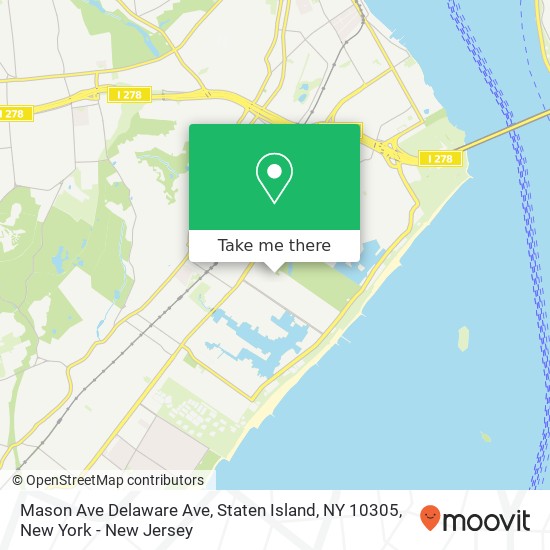 Mapa de Mason Ave Delaware Ave, Staten Island, NY 10305