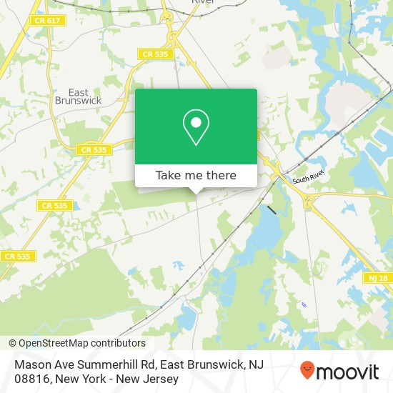 Mason Ave Summerhill Rd, East Brunswick, NJ 08816 map