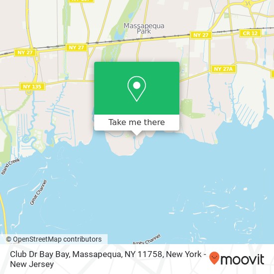 Mapa de Club Dr Bay Bay, Massapequa, NY 11758