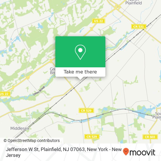 Mapa de Jefferson W St, Plainfield, NJ 07063