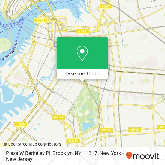 Mapa de Plaza W Berkeley Pl, Brooklyn, NY 11217