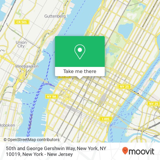 Mapa de 50th and George Gershwin Way, New York, NY 10019