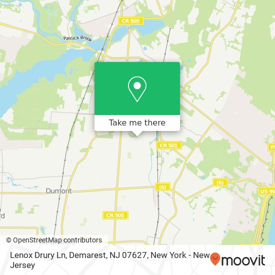 Mapa de Lenox Drury Ln, Demarest, NJ 07627