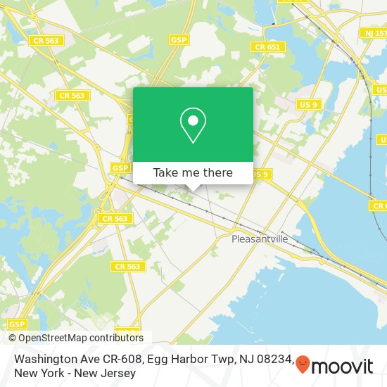 Mapa de Washington Ave CR-608, Egg Harbor Twp, NJ 08234
