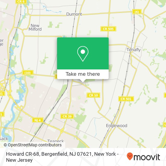 Howard CR-68, Bergenfield, NJ 07621 map