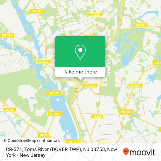 Mapa de CR-571, Toms River (DOVER TWP), NJ 08753