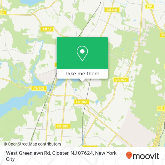 Mapa de West Greenlawn Rd, Closter, NJ 07624