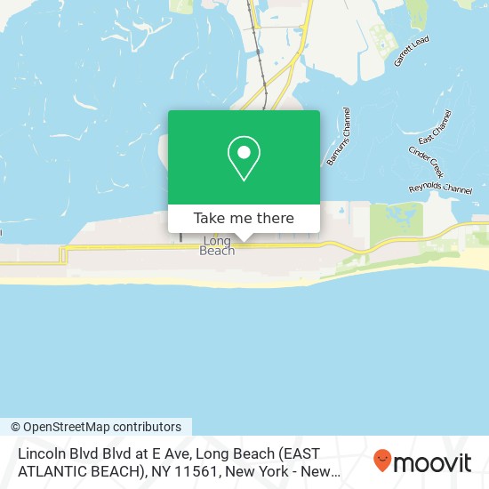 Mapa de Lincoln Blvd Blvd at E Ave, Long Beach (EAST ATLANTIC BEACH), NY 11561
