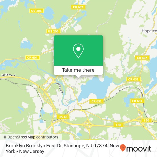 Mapa de Brooklyn Brooklyn East Dr, Stanhope, NJ 07874