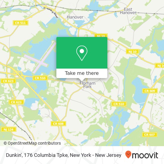 Mapa de Dunkin', 176 Columbia Tpke