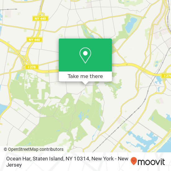 Mapa de Ocean Har, Staten Island, NY 10314