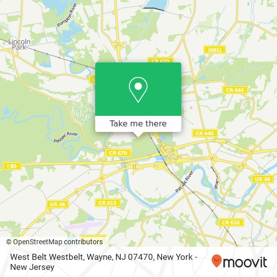 Mapa de West Belt Westbelt, Wayne, NJ 07470