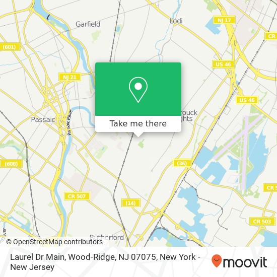 Mapa de Laurel Dr Main, Wood-Ridge, NJ 07075