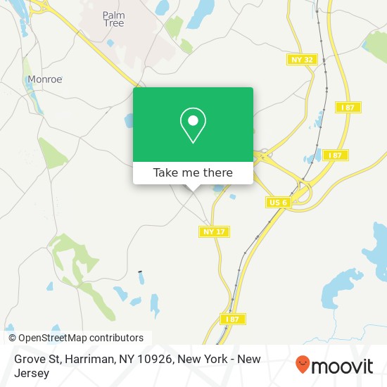 Mapa de Grove St, Harriman, NY 10926