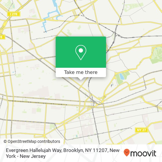 Evergreen Hallelujah Way, Brooklyn, NY 11207 map