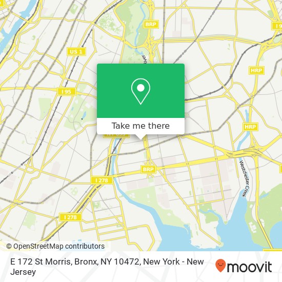 Mapa de E 172 St Morris, Bronx, NY 10472