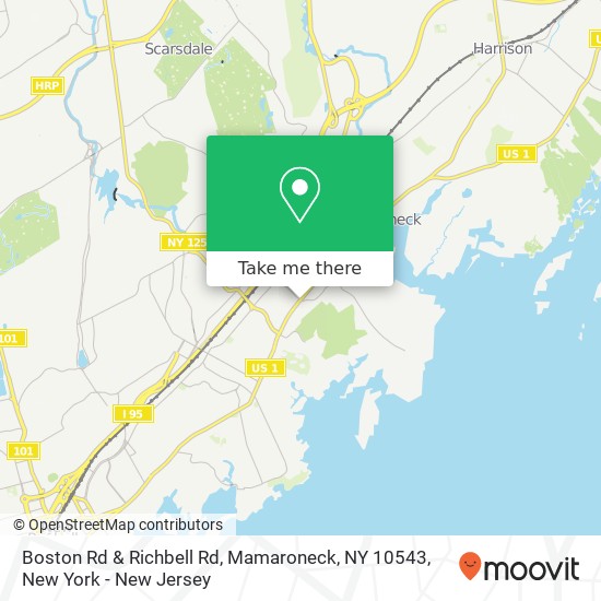 Mapa de Boston Rd & Richbell Rd, Mamaroneck, NY 10543