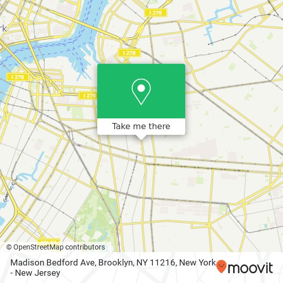 Mapa de Madison Bedford Ave, Brooklyn, NY 11216
