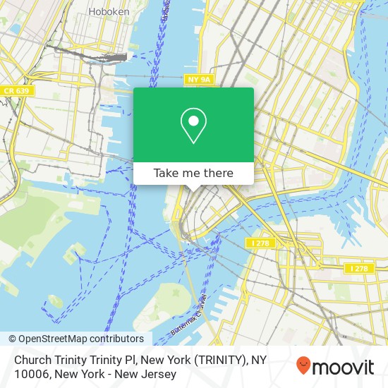 Mapa de Church Trinity Trinity Pl, New York (TRINITY), NY 10006