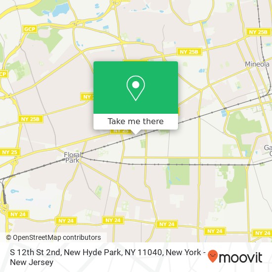 Mapa de S 12th St 2nd, New Hyde Park, NY 11040