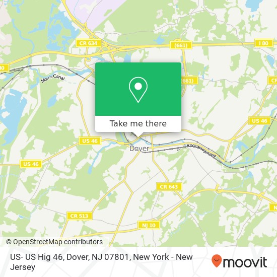 Mapa de US- US Hig 46, Dover, NJ 07801