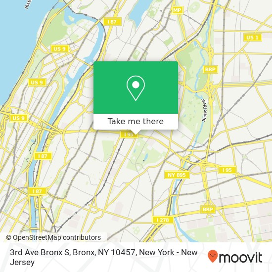 3rd Ave Bronx S, Bronx, NY 10457 map