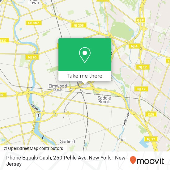 Mapa de Phone Equals Cash, 250 Pehle Ave