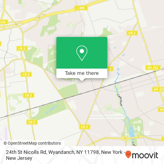 Mapa de 24th St Nicolls Rd, Wyandanch, NY 11798