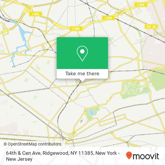 Mapa de 64th & Cen Ave, Ridgewood, NY 11385