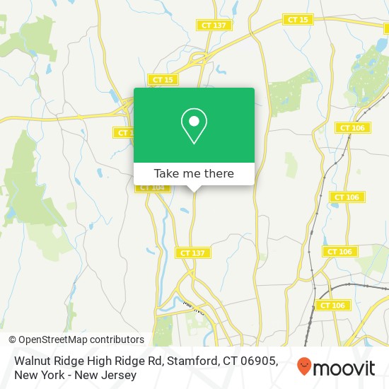 Mapa de Walnut Ridge High Ridge Rd, Stamford, CT 06905