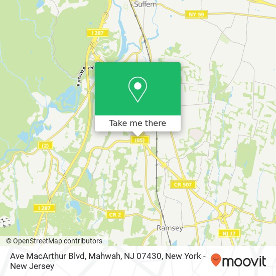 Mapa de Ave MacArthur Blvd, Mahwah, NJ 07430