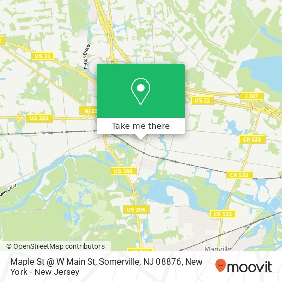 Maple St @ W Main St, Somerville, NJ 08876 map