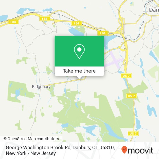 Mapa de George Washington Brook Rd, Danbury, CT 06810