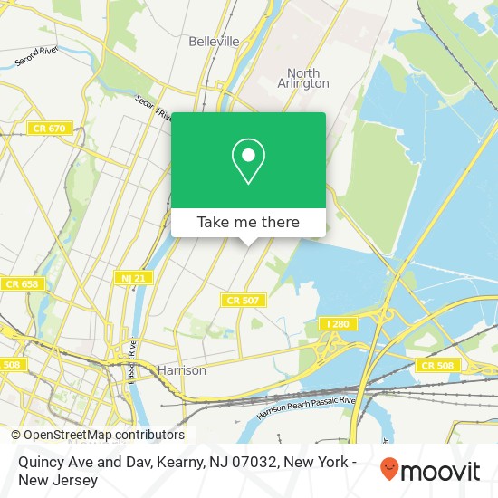 Mapa de Quincy Ave and Dav, Kearny, NJ 07032