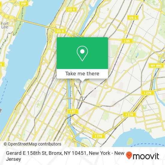 Mapa de Gerard E 158th St, Bronx, NY 10451