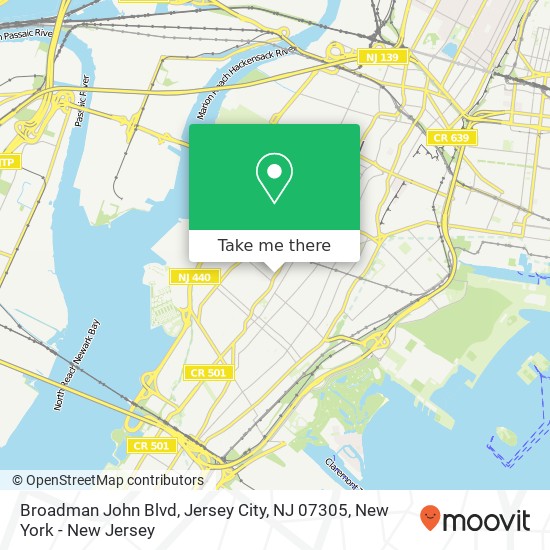 Mapa de Broadman John Blvd, Jersey City, NJ 07305