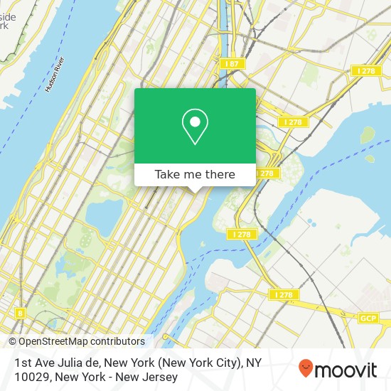 Mapa de 1st Ave Julia de, New York (New York City), NY 10029