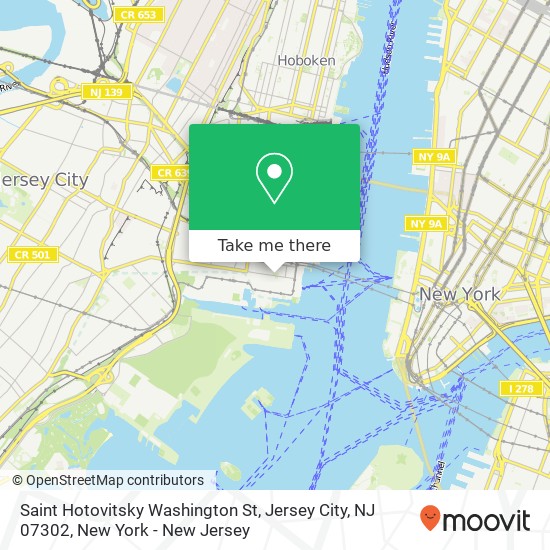 Mapa de Saint Hotovitsky Washington St, Jersey City, NJ 07302