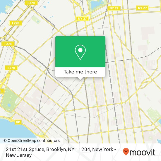 Mapa de 21st 21st Spruce, Brooklyn, NY 11204