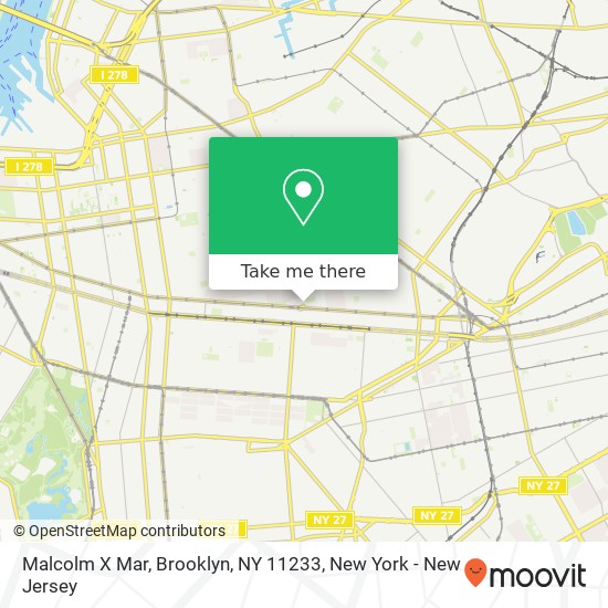 Mapa de Malcolm X Mar, Brooklyn, NY 11233